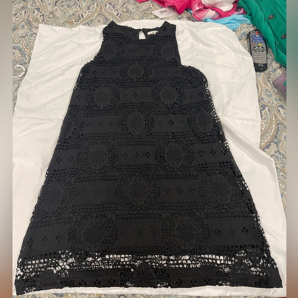Black lace dress with black liner
